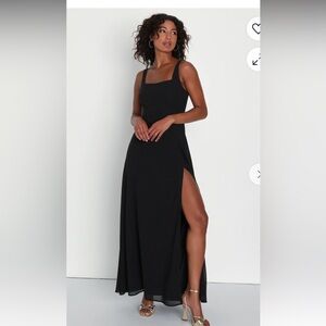 NWT XL Black Remarkable Arrival Full- length Dress Lulus